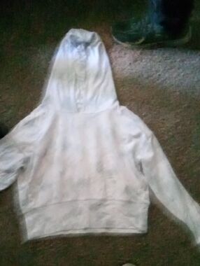 Women's White Hooded Pullover Sweatshirt